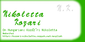 nikoletta kozari business card